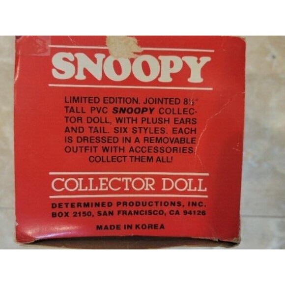 Vintage Snoopy Tennis Player Collector Doll 8 1/2" PVC and Accessories 1966 - Picture 15 of 16